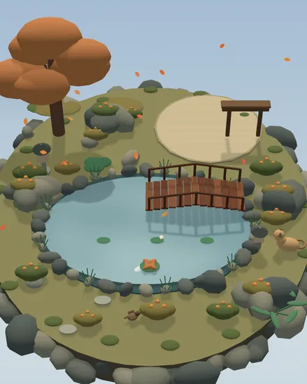 The whole island from a gentle angle.